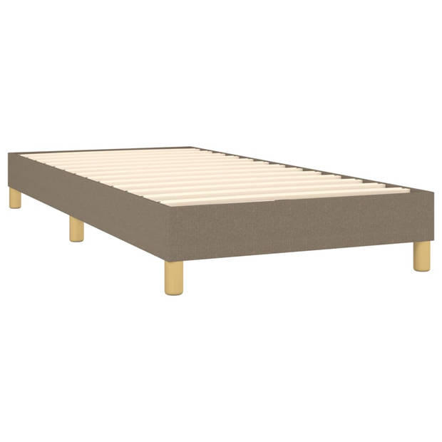 vidaXL Boxspring met matras stof taupe 80x200 cm