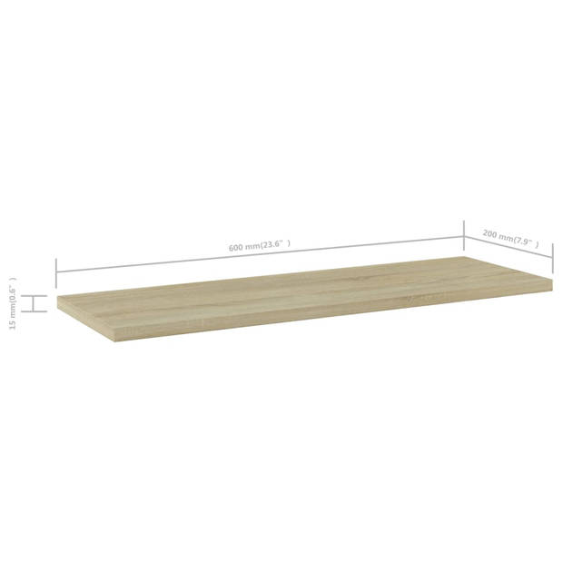 vidaXL Wandschappen 4 st 60x20x1,5 cm spaanplaat sonoma eikenkleurig