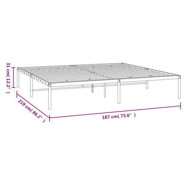 vidaXL Bedframe metaal wit 183x213 cm