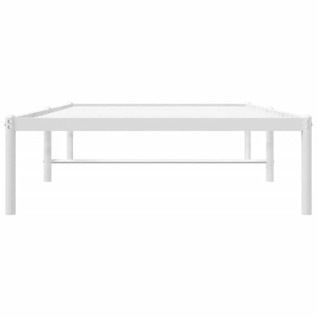 vidaXL Bedframe metaal wit 90x190 cm