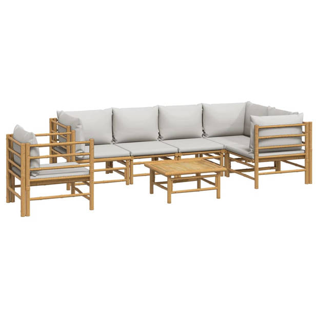 The Living Store Tuinset Bamboe - Modulair ontwerp - Comfortabele zit - Praktische tafel - Duurzaam materiaal
