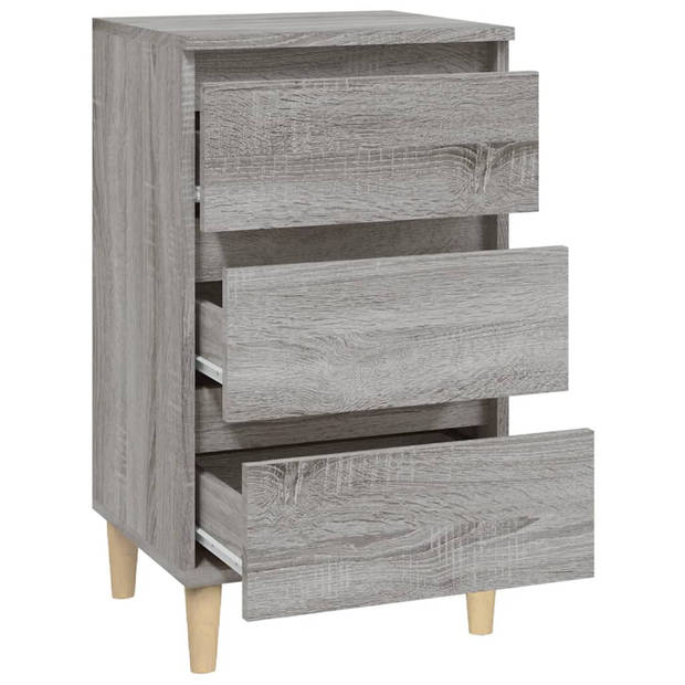 vidaXL Nachtkastje 40x35x70 cm bewerkt hout grijs sonoma eikenkleurig