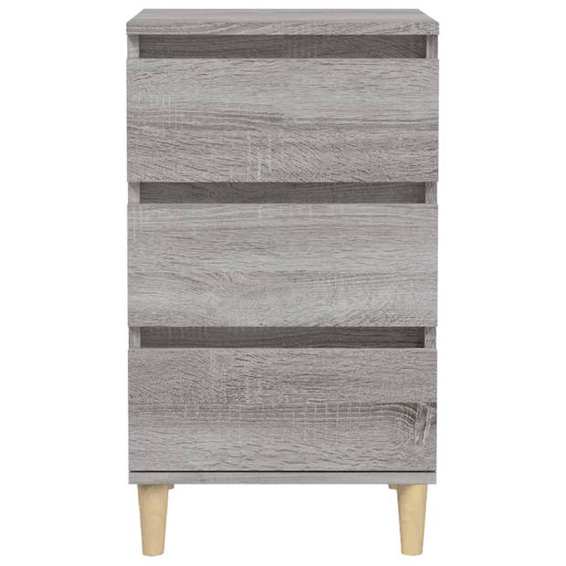 vidaXL Nachtkastje 40x35x70 cm bewerkt hout grijs sonoma eikenkleurig