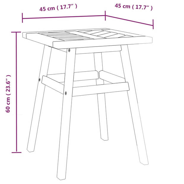 vidaXL 3-delige Loungeset massief acaciahout