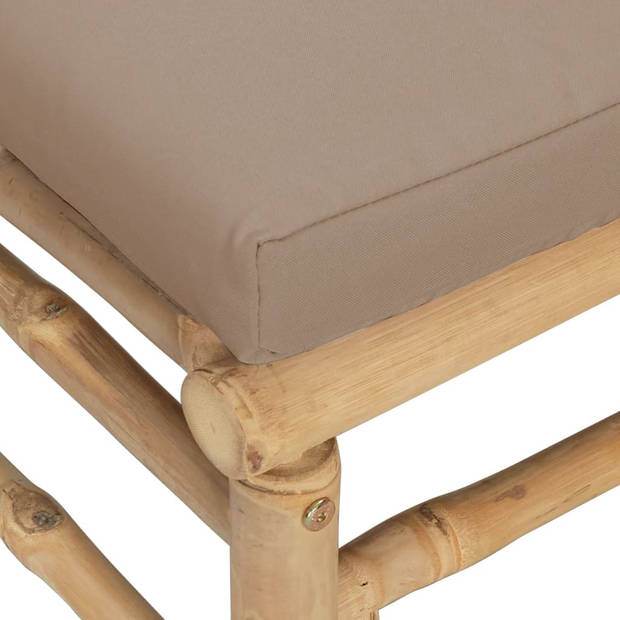 vidaXL 2-delige Loungeset met kussens bamboe taupe