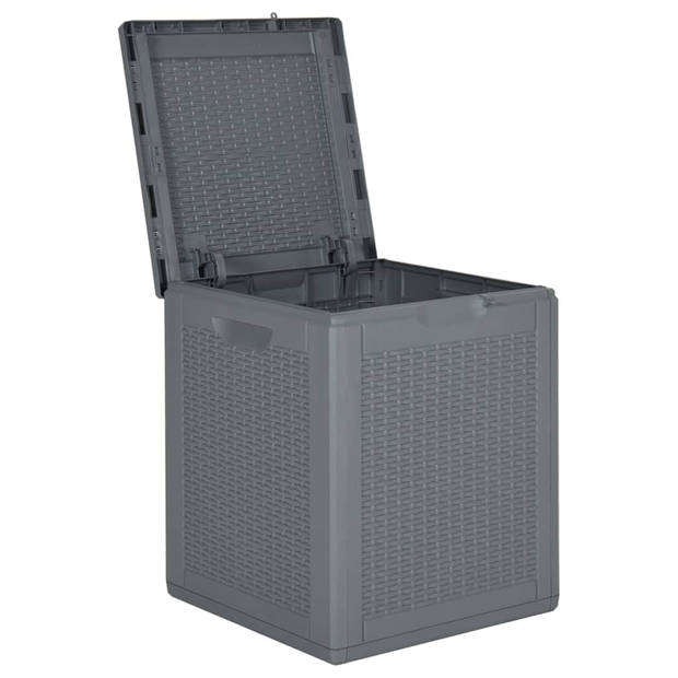 vidaXL Tuinbox 90 L PP rattan grijs