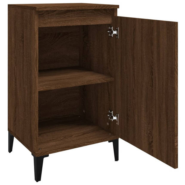 vidaXL Nachtkastjes 2 st 40x35x70 cm bewerkt hout bruin eikenkleur