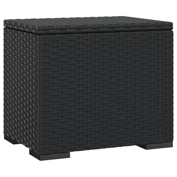 The Living Store Hocker - PE Rattan - 40x30x40 cm - Zwart