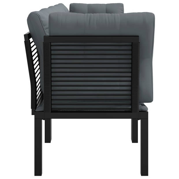 vidaXL 4-delige Loungeset poly rattan zwart en grijs