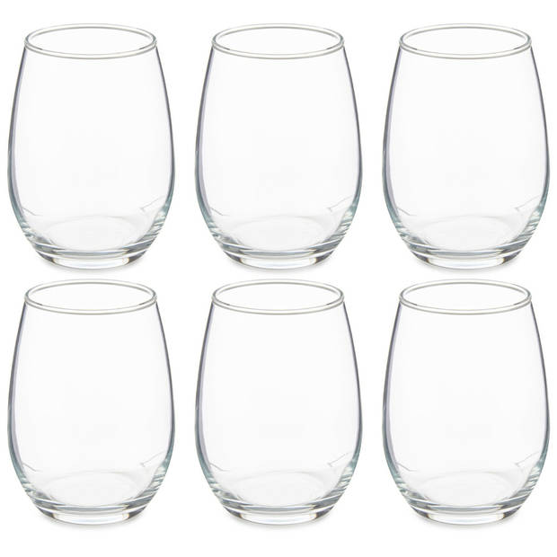 Pasabahce Drinkglazen/waterglazen Tumblers - luxe glas - set 6x stuks - 570 ml - Drinkglazen