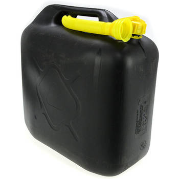Jerrycan 20 liter zwart - Jerrycan zwart voor brandstof - 20 liter - inclusief schenktuit - o.a. benzine / diesel -