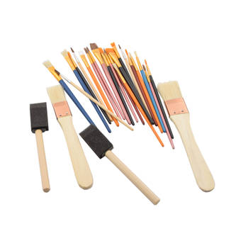 Spons Schilderskwast - Painting Brush Set - Schilderen verf kwasten 25 stuks- 2 x foambrush DIY