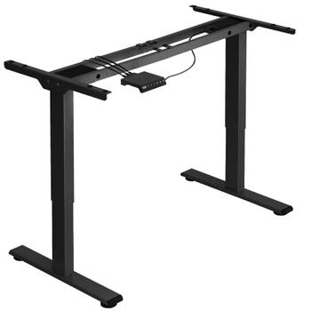 tectake - elektrisch Zit Sta Bureau - verstelbaar tafelframe Melville zwart 404311