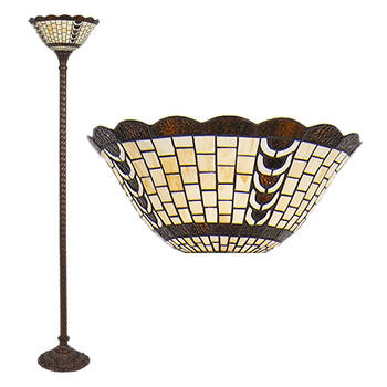 HAES DECO - Tiffany Vloerlamp Meerkleurig Ø 38x186 cm E27/max 1x60W