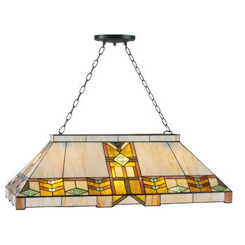 HAES DECO - Hanglamp Tiffany Geel 92x47x125 cm E27/max 3x60W