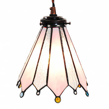 HAES DECO - Hanglamp Tiffany Roze 18x15x115 cm E14/max 1x25W