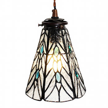 HAES DECO - Hanglamp Tiffany Transparant Ø 15x115 cm E14/max 1x40W