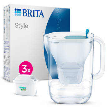 BRITA - Waterfilterkan - Style Cool - 2,4L - Blauw - incl. 3 MAXTRA PRO ALL-IN-1 filterpatronen - Voordeelverpakking