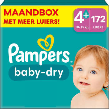 Pampers - Baby Dry - Maat 4+ - Maandbox - 172 stuks - 10/15 KG
