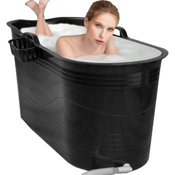 LIFEBATH - Zitbad Mira - Bath Bucket XL - 400L - Ligbad 122 cm - Zwart