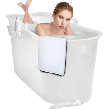 LIFEBATH - Zitbad Mira - Bath Bucket XL - 400L - Ligbad 122 cm - Wit