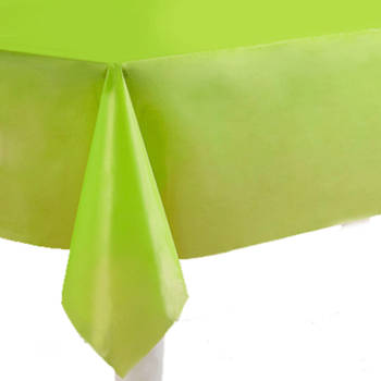 2x Feest versiering lime/licht groene tafelkleden 137 x 274 cm papier - Feesttafelkleden