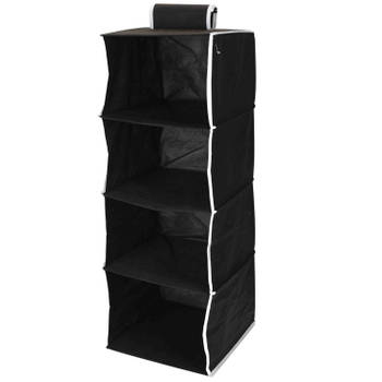 Storage solutions Hangende kast organizer - met vakken - opvouwbaar - zwart - 84 cm - Campingkledingkasten