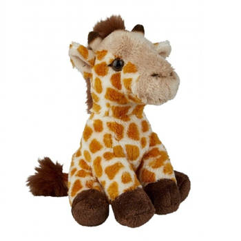 Ravensden Pluche gevlekte giraffe knuffel 15 cm - Giraffen safaridieren knuffels - Knuffeldier