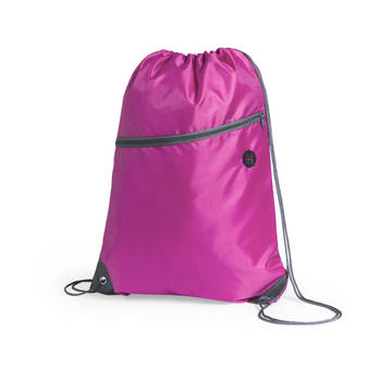 Sport gymtas/rugtas - roze - 34 x 44 cm - polyester - met rijgkoord - Gymtasje - zwemtasje