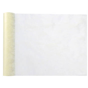 Santex Tafelloper op rol - polyester - ivoor wit - 30 cm x 10 m - Feesttafelkleden