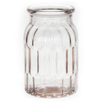 Bellatio Design Bloemenvaas - helder transparant glas - D12 x H18 cm - Vazen