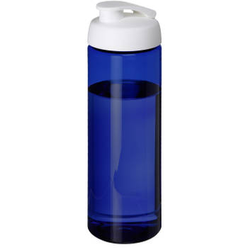 Sport bidon Hi-eco gerecycled kunststof - drinkfles/waterfles - blauw/wit - 850 ml - Drinkflessen
