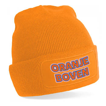 Oranje Koningsdag muts - oranje boven - EK/WK voetbal - one size - Verkleedhoofddeksels