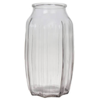 Bellatio Design Bloemenvaas - transparant glas - D12 x H22 cm - Vazen