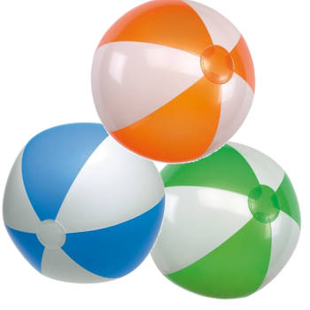 6x stuks Opblaasbare strandballen in 3 verschillende kleuren 28 cm - Strandballen