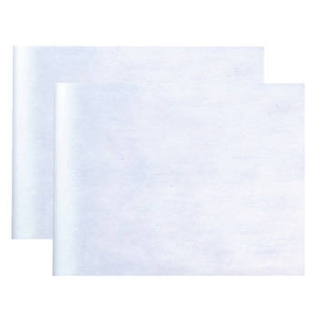 Tafelloper op rol - 2x - wit - 30 cm x 10 m - non woven polyester - Feesttafelkleden