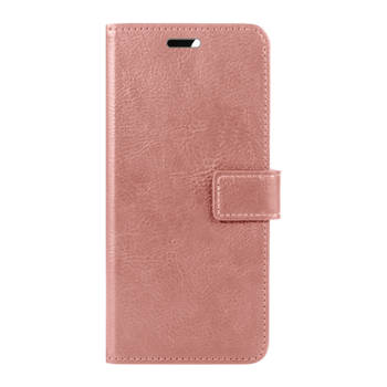 Basey OnePlus Nord 2T Hoesje Book Case Kunstleer Cover Hoes - Rose Goud