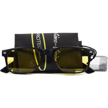 Nachtbril- beter zien - nachtblind - nachtzicht-bril - gele lens - Zwart
