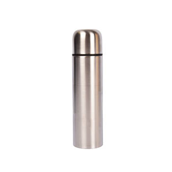 Thermosfles van BPA-vrij Roestvrij Staal En Rubber 500 ml Zilver 1 Stuk Dubbelwandig 24.5 cm x 6.5 cm x 6.5 cm