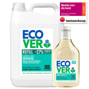 Ecover - Vloeibaar Wasmiddel Universeel - Kamperfoelie & Jasmijn - 5L+1.5L gratis - Voordeelverpakking