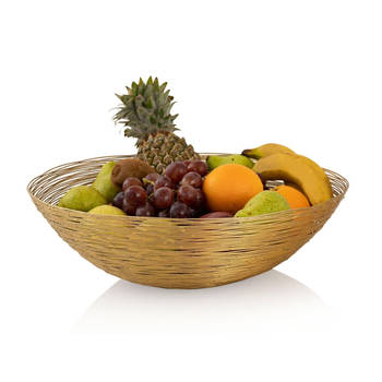 Bobbel Home - Fruitschaal Rond - ø 40 cm - Goud - Metaal