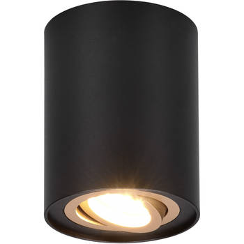 LED Plafondspot - Trion Cosmin - GU10 Fitting - Rond - Mat Zwart - Aluminium