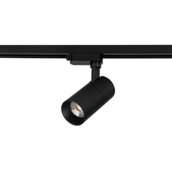 LED Railverlichting - Track Spot - Prixa Pina - 1 Fase - 20W - Warm Wit 3000K - Mat Zwart - Rond - Aluminium