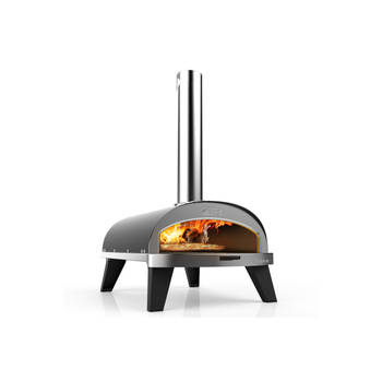 ZiiPa Pizza Oven Piana - Houtgestookt - met Thermometer - Antraciet - voor ø 30 cm pizza's - Roterende pizzasteen