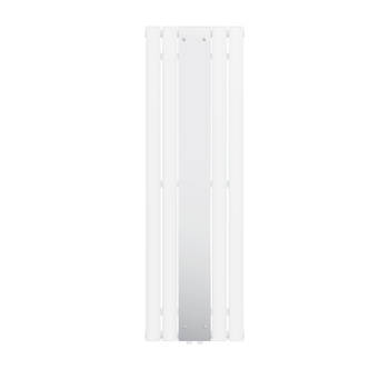 Badkamerradiator Enkellaags incl. spiegel 1600x450 mm Wit met middenaansluiting LuxeBath