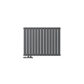 Paneelradiator dubbellaags 78x60 cm antraciet incl. set voor wandaansluiting ML-Design