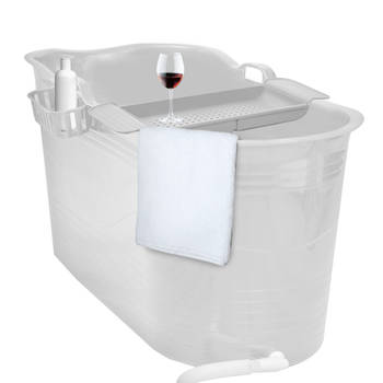 LIFEBATH - Zitbad Mira - Bath Bucket XL - Inclusief badrek - 400L - Ligbad 122 cm - Wit
