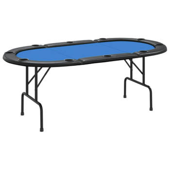 vidaXL Pokertafel voor 10 spelers inklapbaar 206x106x75 cm blauw