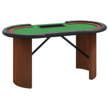 vidaXL Pokertafel voor 10 spelers met fichebak 160x80x75 cm groen