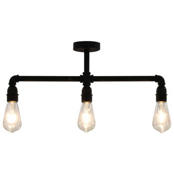 The Living Store Plafondlamp - Steampunk - Zwart - 60 x 23 (B x H) - E27 fitting - Inclusief bevestigingsmateriaal